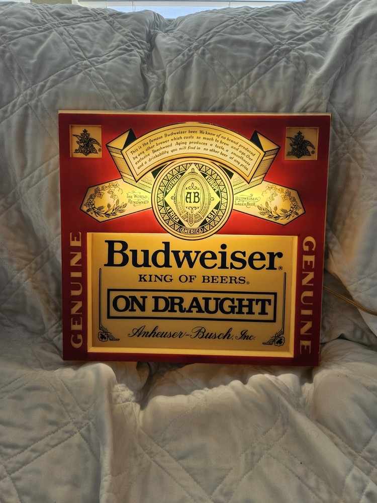 Budweiser On Draught Lighted Sign