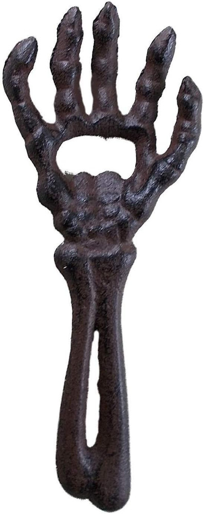 Cast Iron Skeleton Hand Themed Beverage Bottle Opener