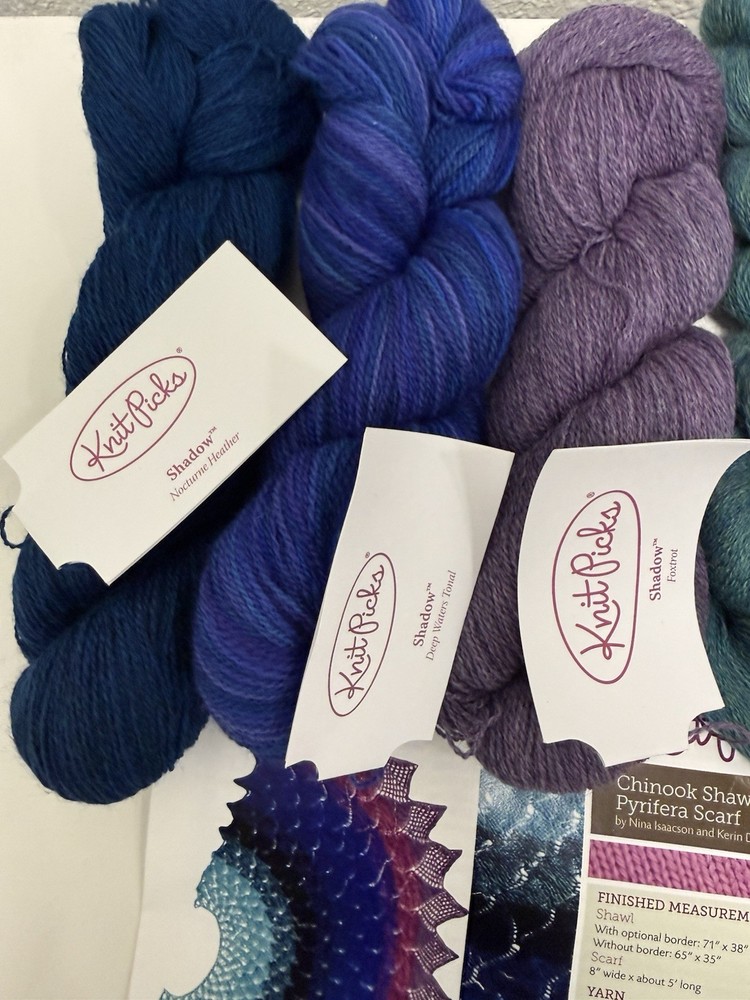 Knit Picks Yarn Lot + Interchangeable Needles US 8 Tips Cables Shawl Kit Bundle