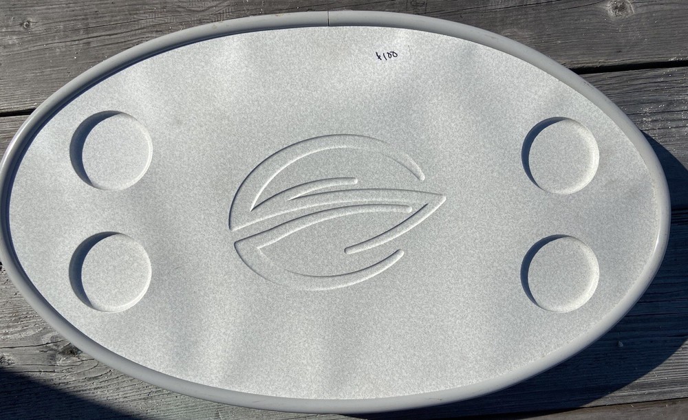 Tabletop With Bevels Oval Gray For Boat