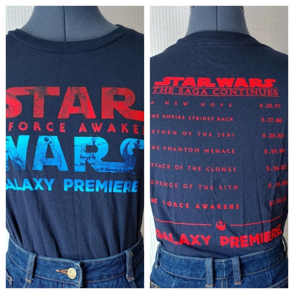 Star Wars The Force Awakens Galaxy Premiere T-Shirt Size Medium