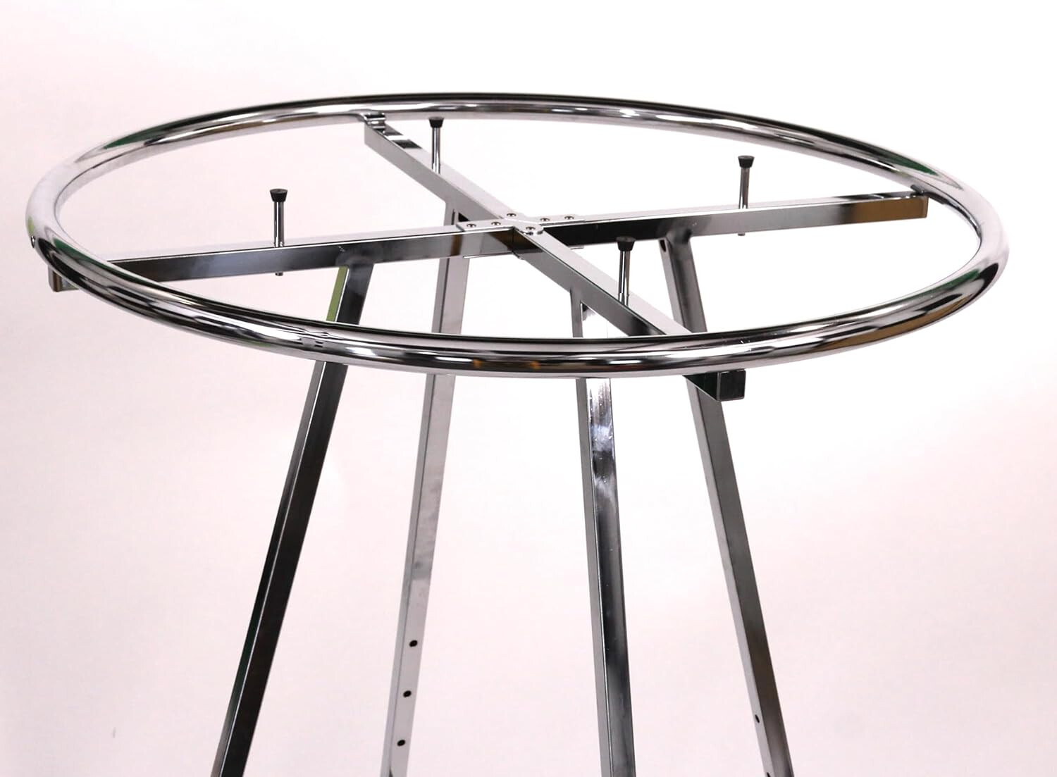 Chrome 36" Round Clothing Rack Height 48 - 72" H Leveler Glides Garment