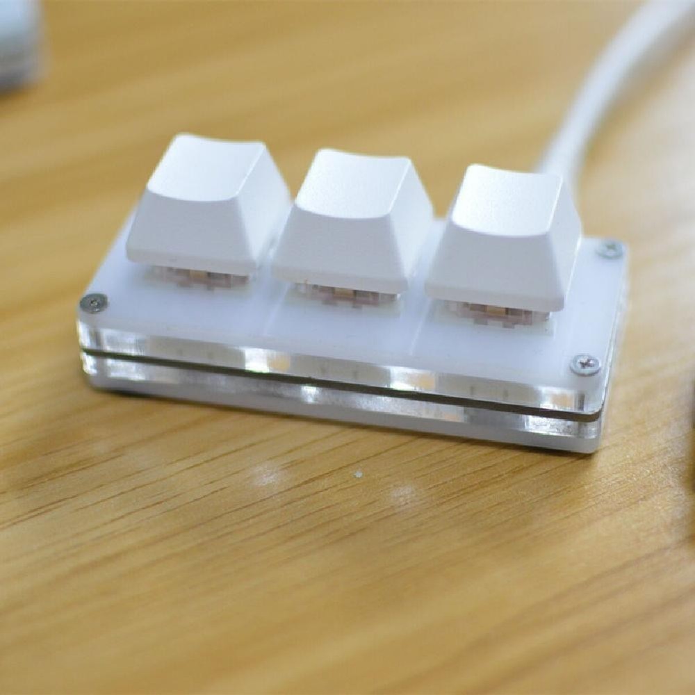 3-key Keypad Gaming Keyboard Programming Macro Mechanical With 1.5m Data Cable