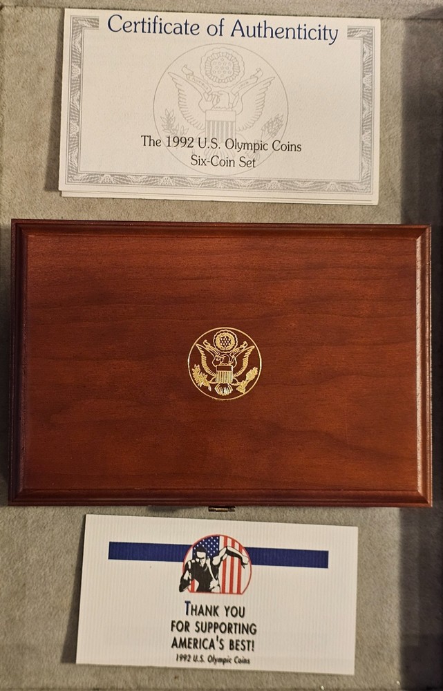 1992 GOLD/SILVER Olympic Proof Set Proof/Unc Box COA