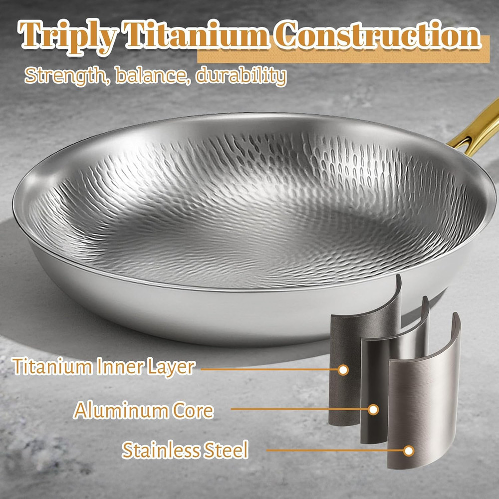 Premium Titanium Cookware Set - 11" Pan & 9.45" Pot, Induction Safe
