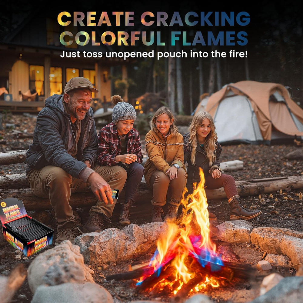 Magical Flames Fire Color Changing Packets Fire Pit (12 Pack), Fire Color Packet
