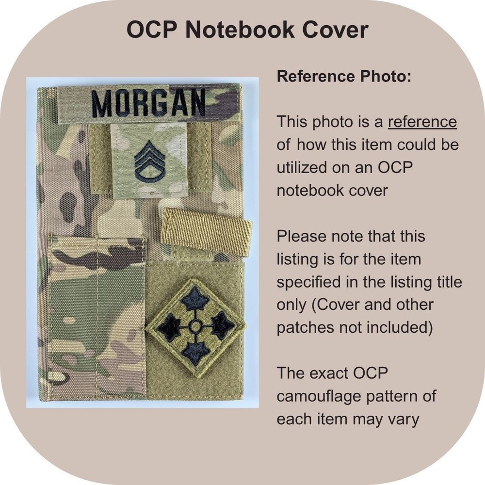 Staff Sergeant (SSG) OCP Rank Patch, Hook Fastener, Army Combat Uniform (ACU)