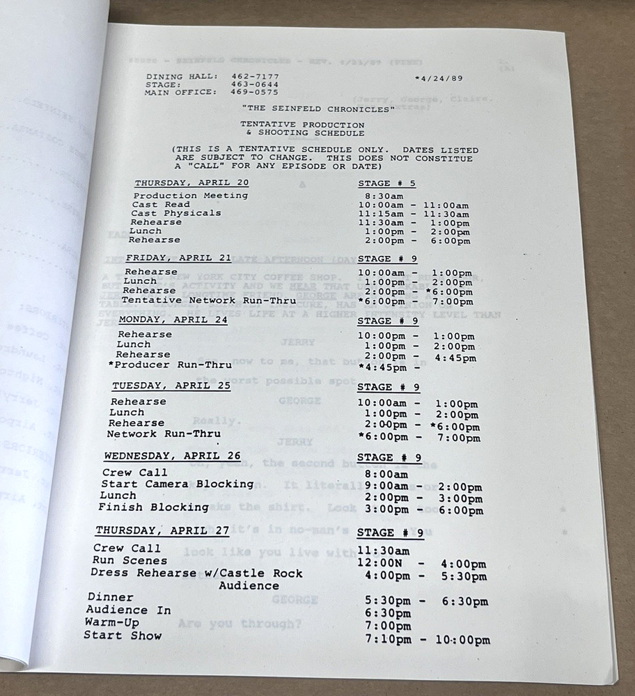 The Seinfeld Chronicles Pilot 1st Episode Original TV Sitcom Script Larry David