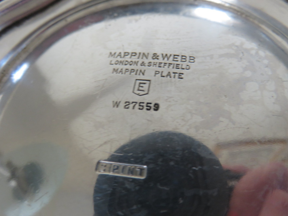 VINTAGE MAPPIN & WEBB MAPPIN SILVER PLATED 2 pint TEA POT DECO DESIGN