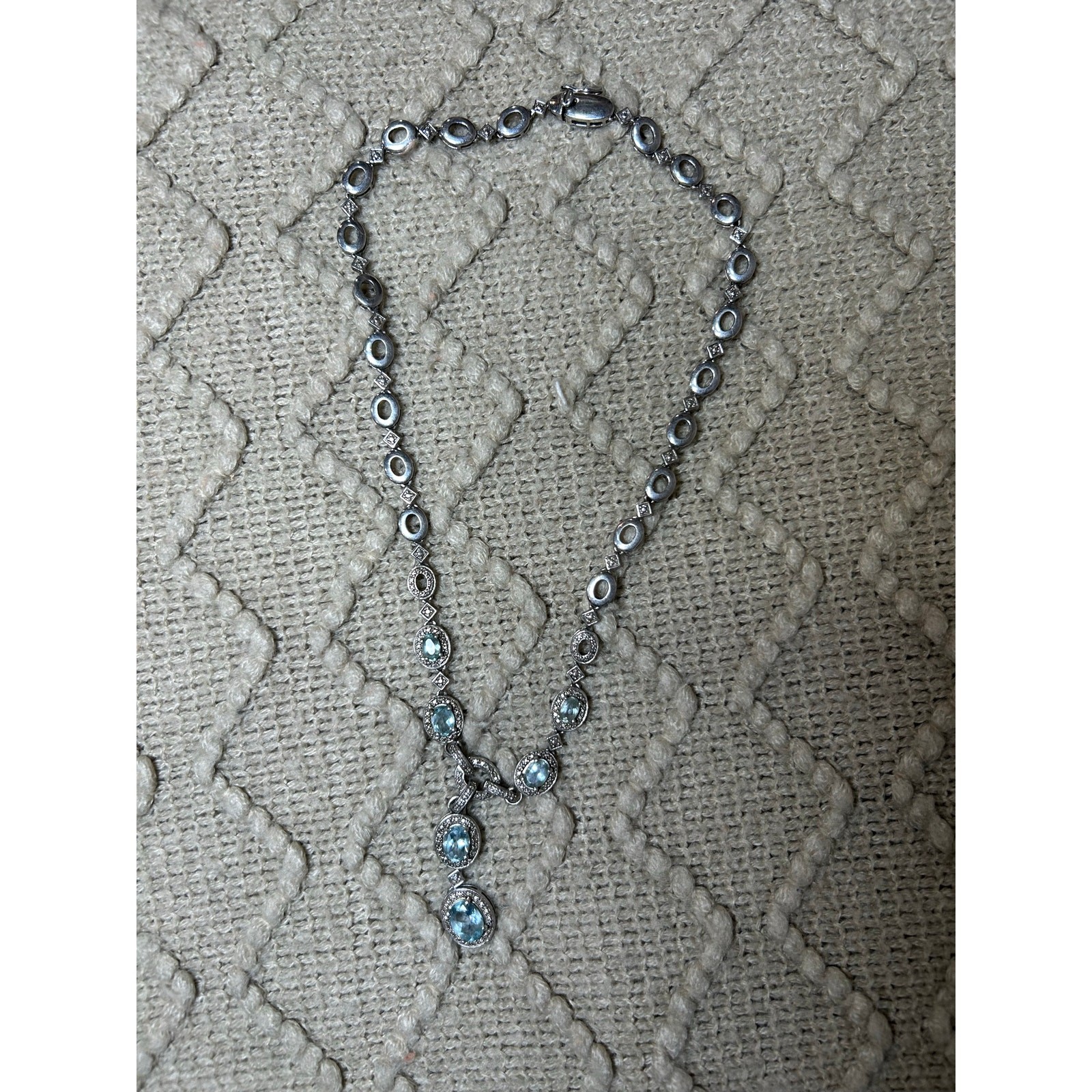 Ross & Simon’s 925 sterling silver made in China light blue stones Necklace