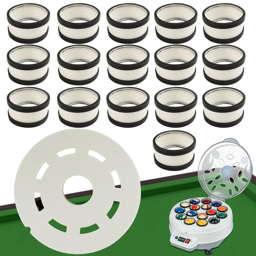Billiard Ball Cleaning Machine Replacement Wool Ring Circle Cleaner Felt 16PC