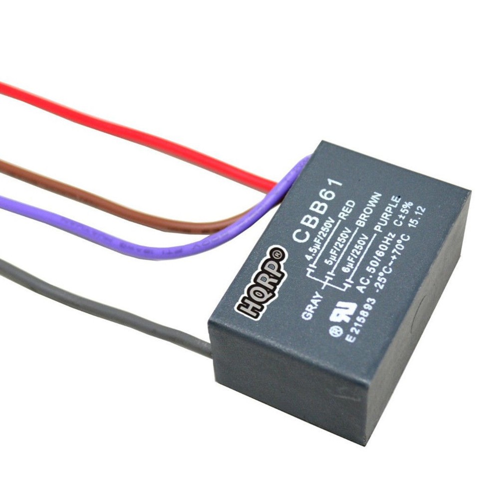 Capacitor for Hampton Bay Ceiling Fan 4.5uf+5uf+6uf 4-Wire CBB61 Replacement