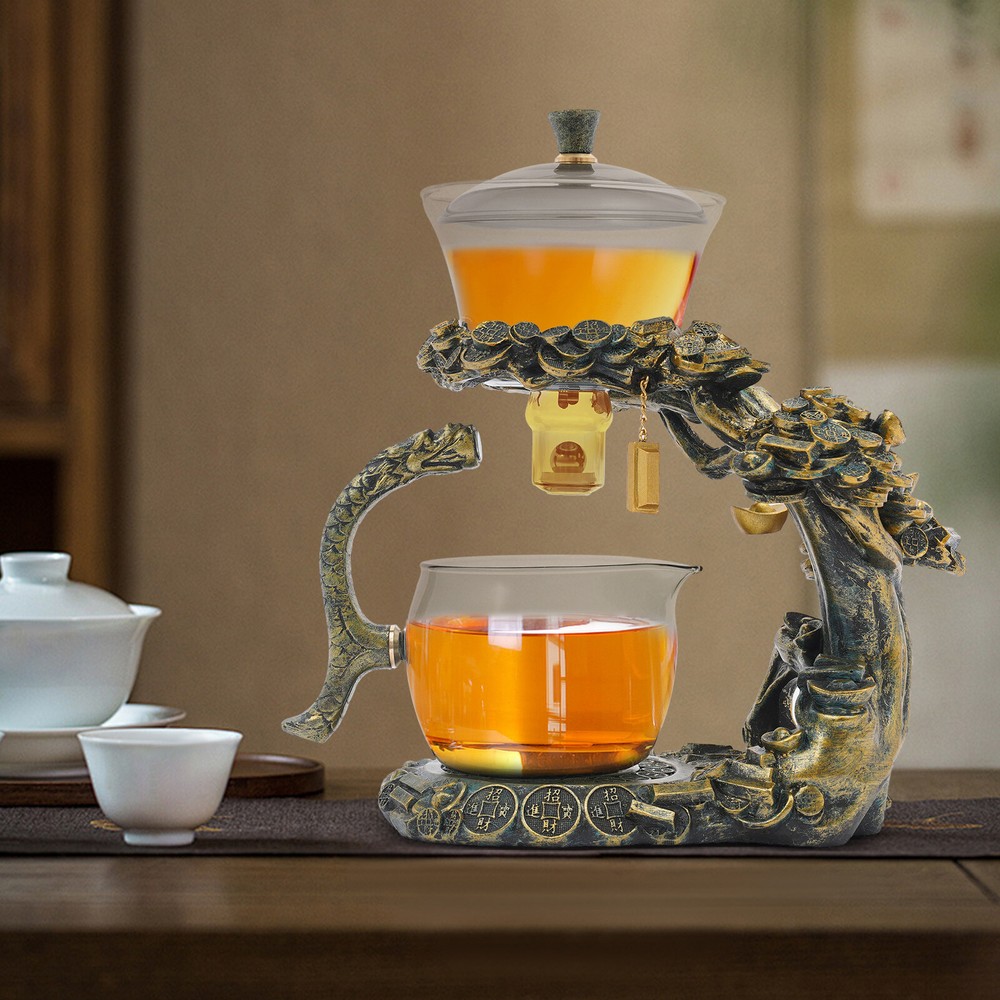 Tea Service Set for Tea Table Decor, Semi-Automatic Glass Teapot Suit