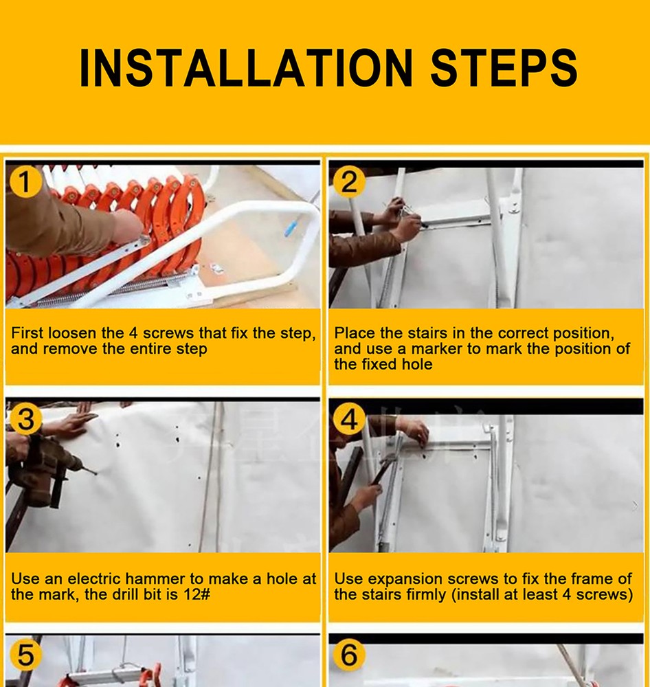 Folding Attic Ladder White Wall Mounted Folding Ladder Loft Stairs 12 Steps
