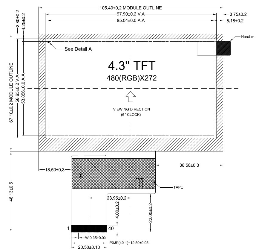 4 3" inch TFT LCD Display w/Small HDMI Driving/Controller Board for Raspberry PI