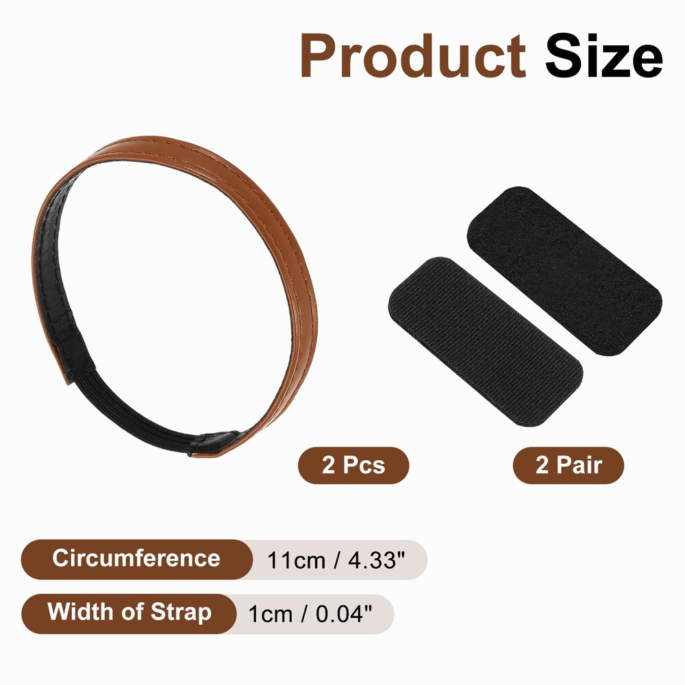 1 Pair Adjustable Heel Shoe Strap, Matte Brown