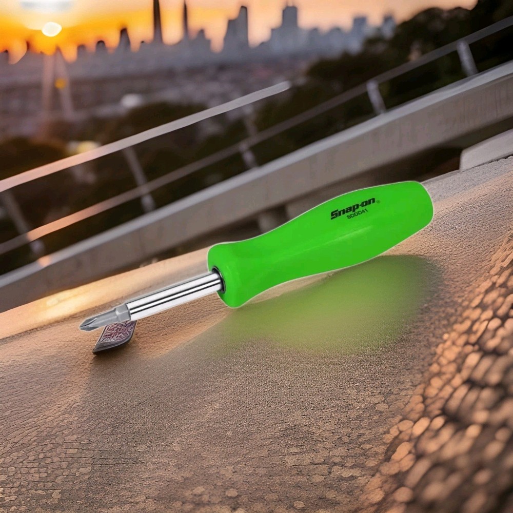 Snap on tools Reversible screwdriver 4 Pcs set 4 Bits Flat Philips SDDD41 GREEN!