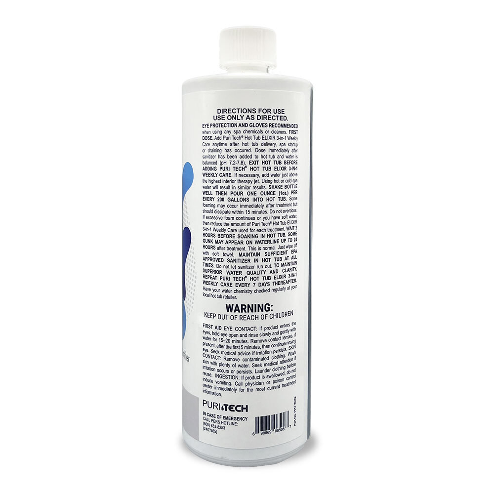 Puri Tech Spa Elixir 3-in-1 Weekly Care 2 Pack Cleaner Conditioner Clarifier Rem