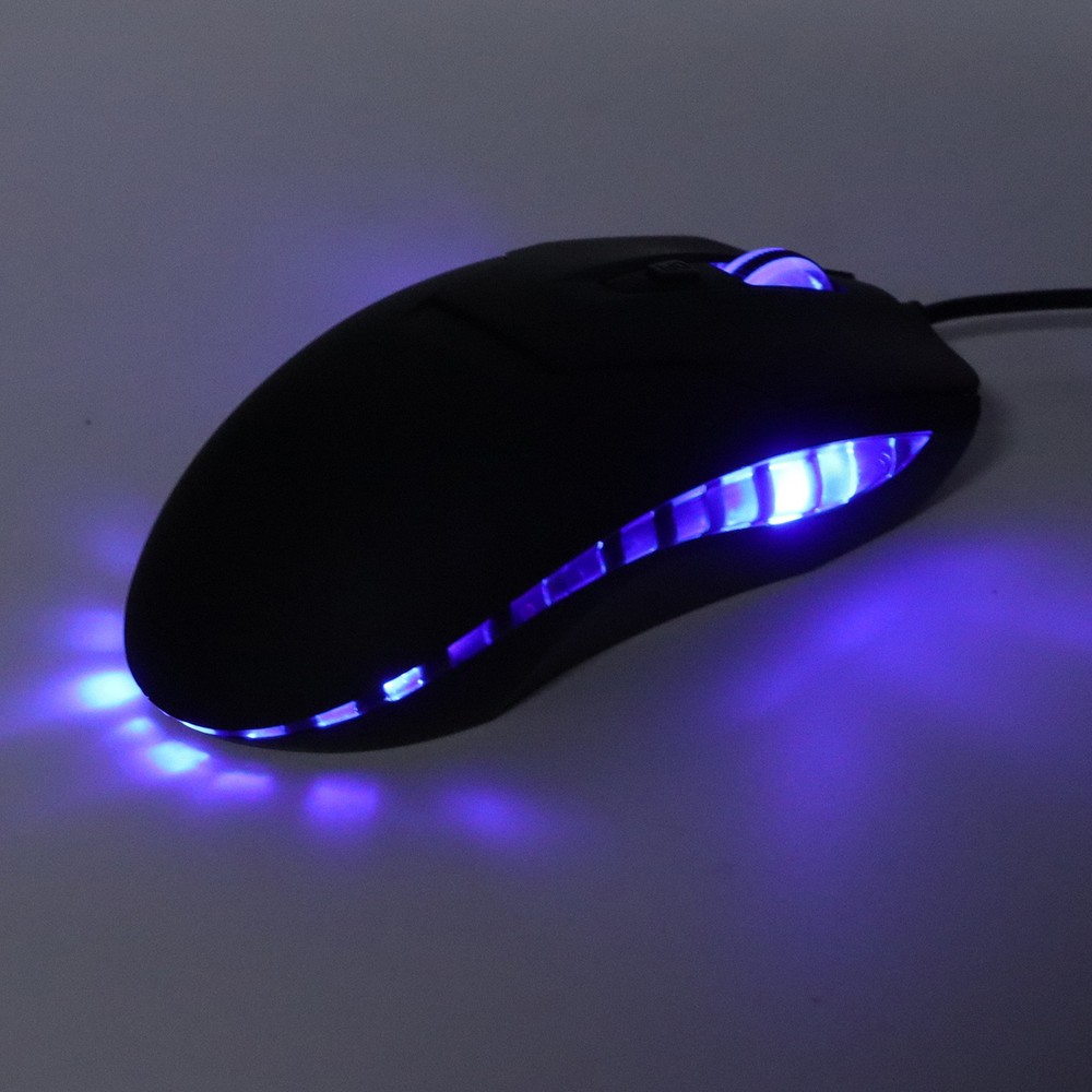 Wired Mouse Blue Backlit Type C Ergonomic Multimedia Keys Adjustable DPI Gaming