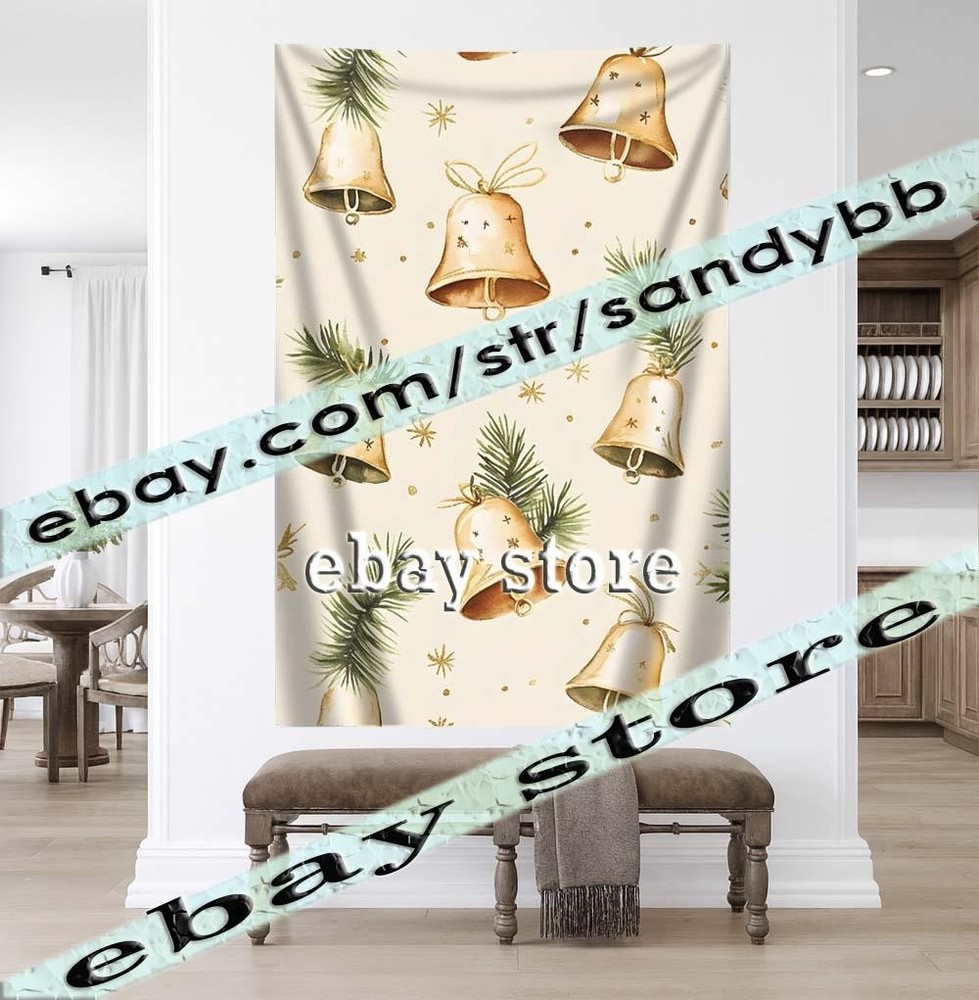 Festive Bells Pattern elegant simple subtle tapestry 39X59 in