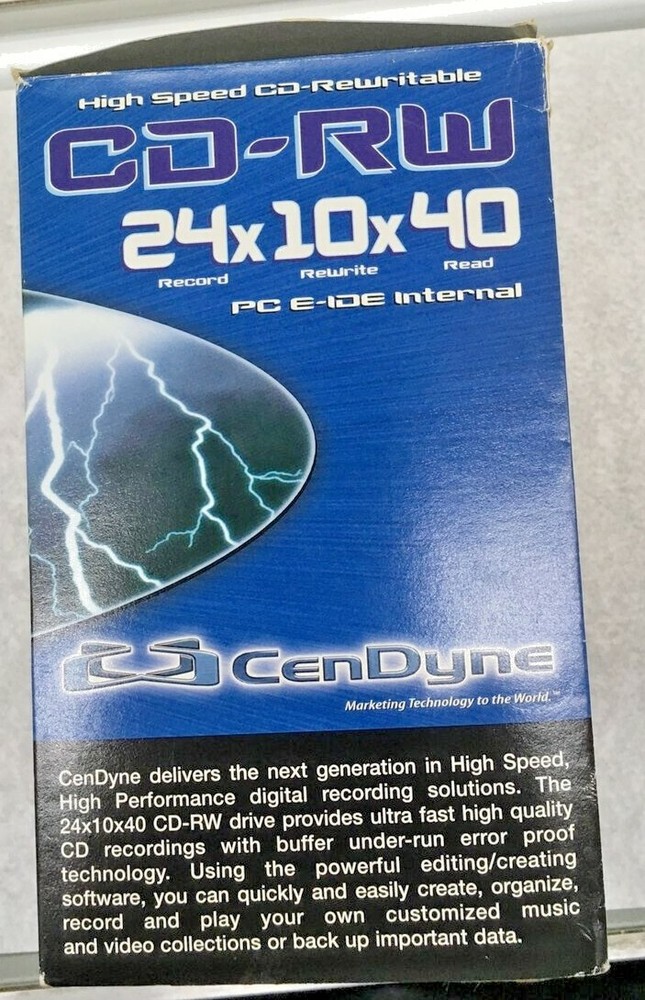 CenDyne Lightning CD-RW High Speed CD-Rewritable 24x10x40