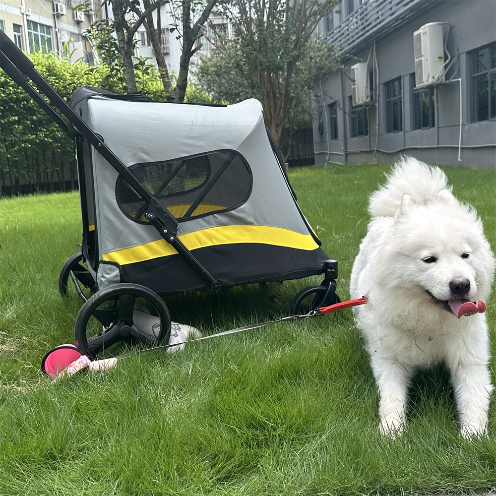 Premium 3-in-1 Pet Stroller for Small/Medium Dogs Cats One-click Folding Handle