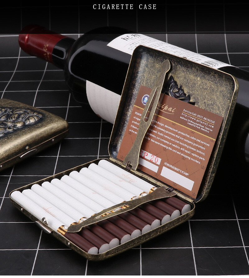 Cigarette Case Solid Metal Cigarette Case Vintage 20 Cigarettes Holder