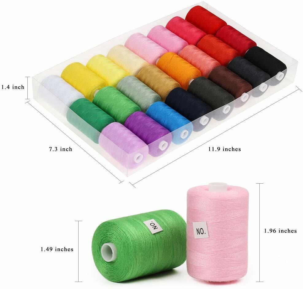 1000 Yards Cotton Sewing Thread Sets Spools Thread for Sewing Machine 24 Colors