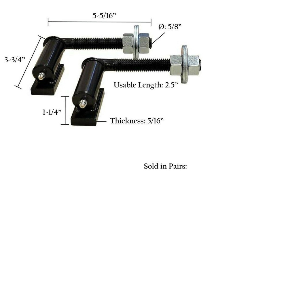 5/8" Adjustable Heavy Duty Gate J-Bolt Barrel Hinge Wall/Post Mount 180° Swing