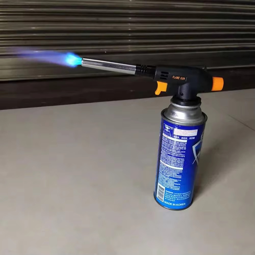Butane Torch Head 1300°C Adjustable Flame BBQ Camping Auto Ignition