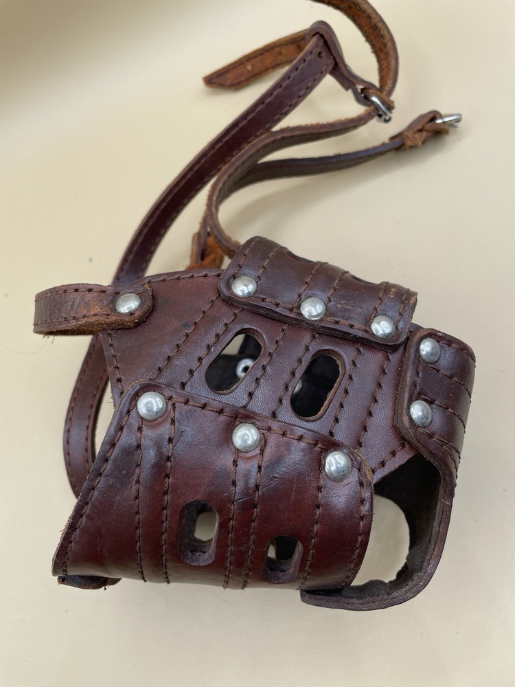 Leather Basket Muzzle For Dogs Am. Staff Large Dog