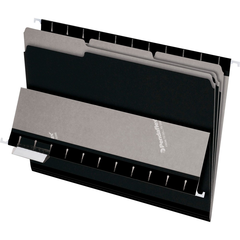 Esselte 421013BLA File Folder Letter 1/3 Tab Black 100/Box