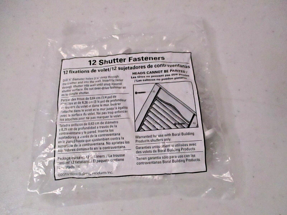 (12-Pk) Exterior Shutter Fasteners White