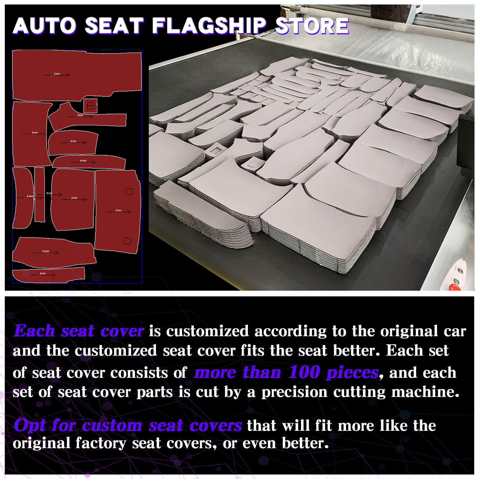 Mercedes Benz C-Class For 2015-2021 Driver Bottom&Top Seat Cover Light Tan