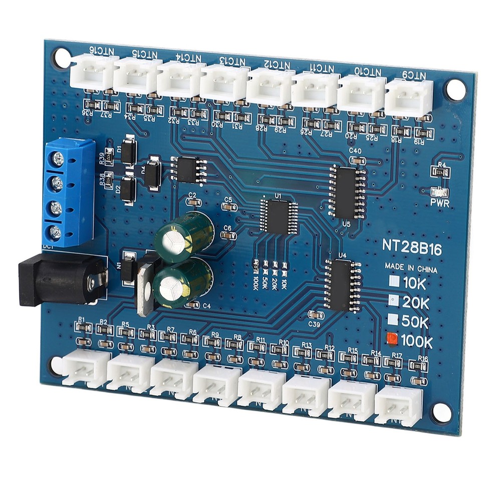 16 Channel RS485 Temperature Data Logger Modbus RTU 100K