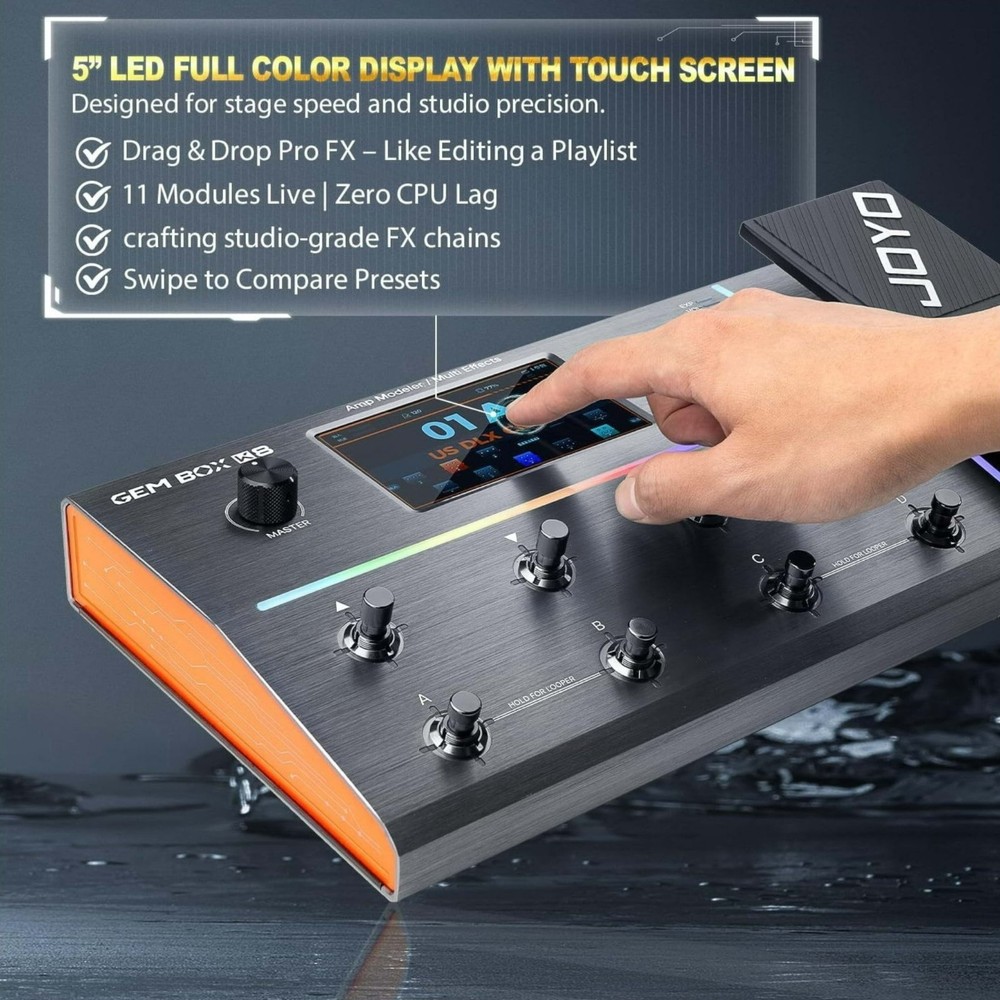 Joyo GEMBOXK8 Guitar Amp Modeller Multi-Effects Processor w/ Built-In Audio