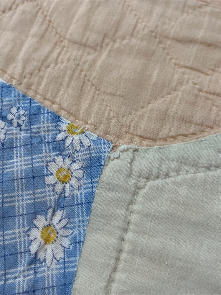 Vintage Quilt 6 Point Star Patchwork Handmade 65 x 80