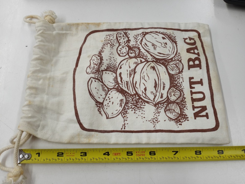Vintage Canvas Draw String Foraging Nut Bag. Various Uses Outdoors Or Storage