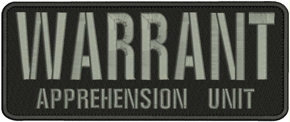 WARRANT APPREHENSION UNIT 4X10 HOOK ON BACK BLK/GRAY