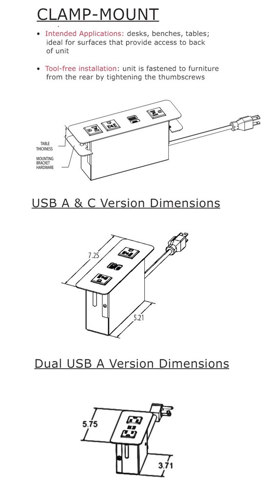 Dekko Cove silver 2 surface power + 1 under surface power module