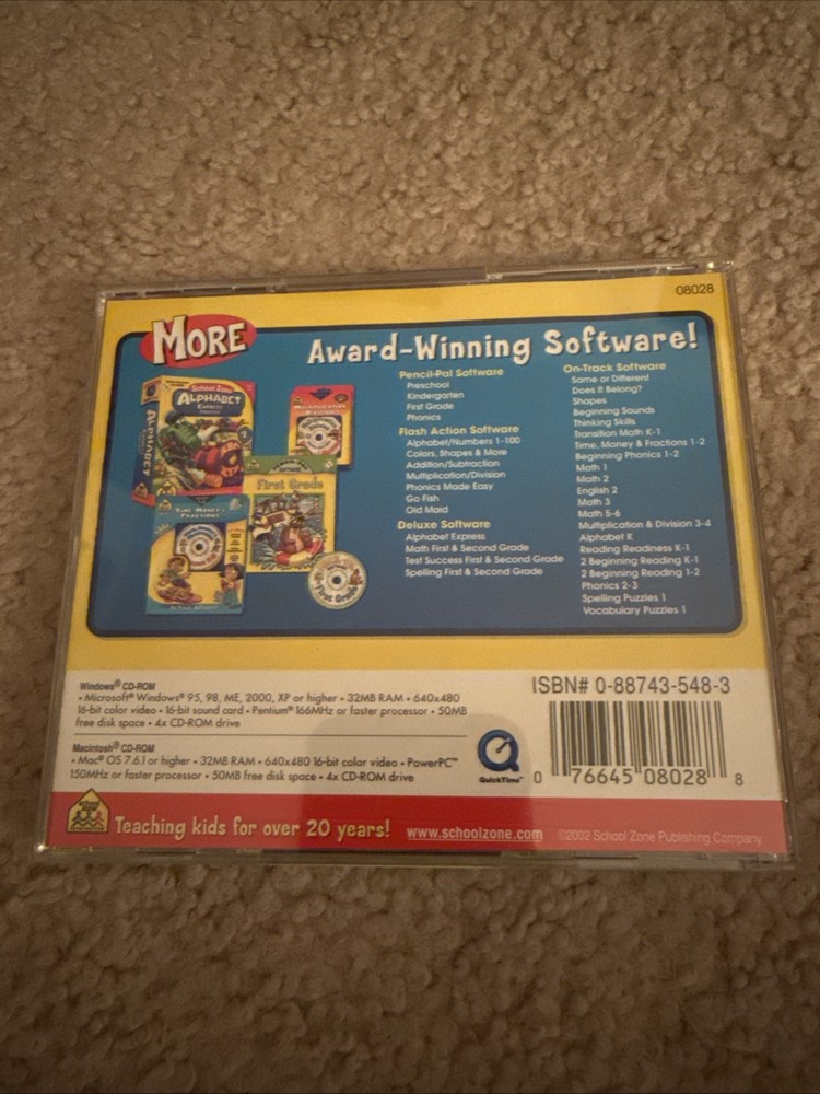 Kids learning CD-ROM School Zone- early educational software Does It Belong