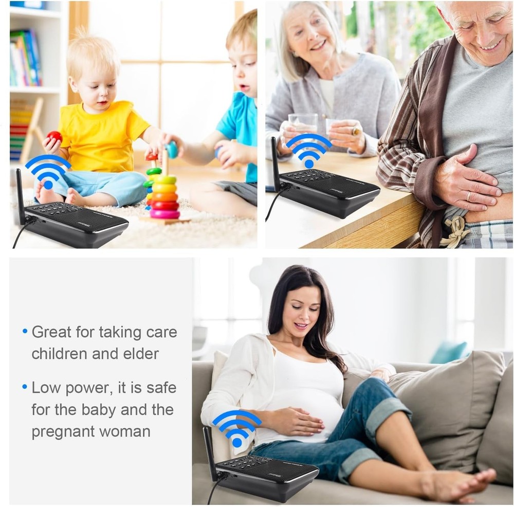Advanced 10-Channel Wireless Intercom - 5280 Feet Range, 2 Packs Included