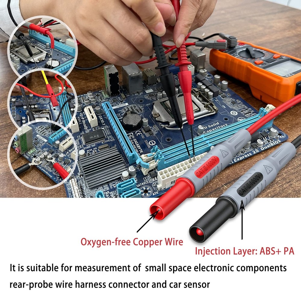 24 Pcs Multimeter Test Leads Set with Alligator Clips, Insulation Piercing Te...