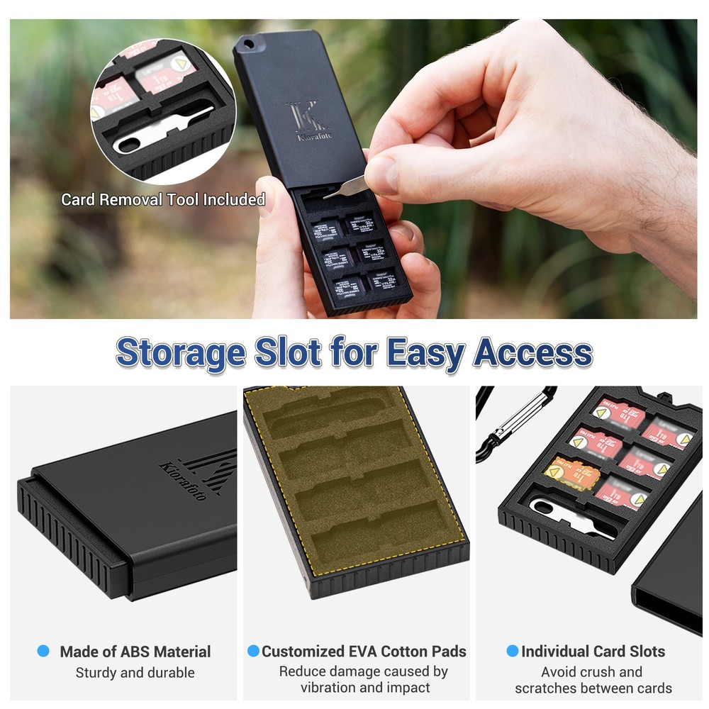 8 Slots Memory Card Cases Storage Box for Micro SD Card MSD TF Shock Resistant