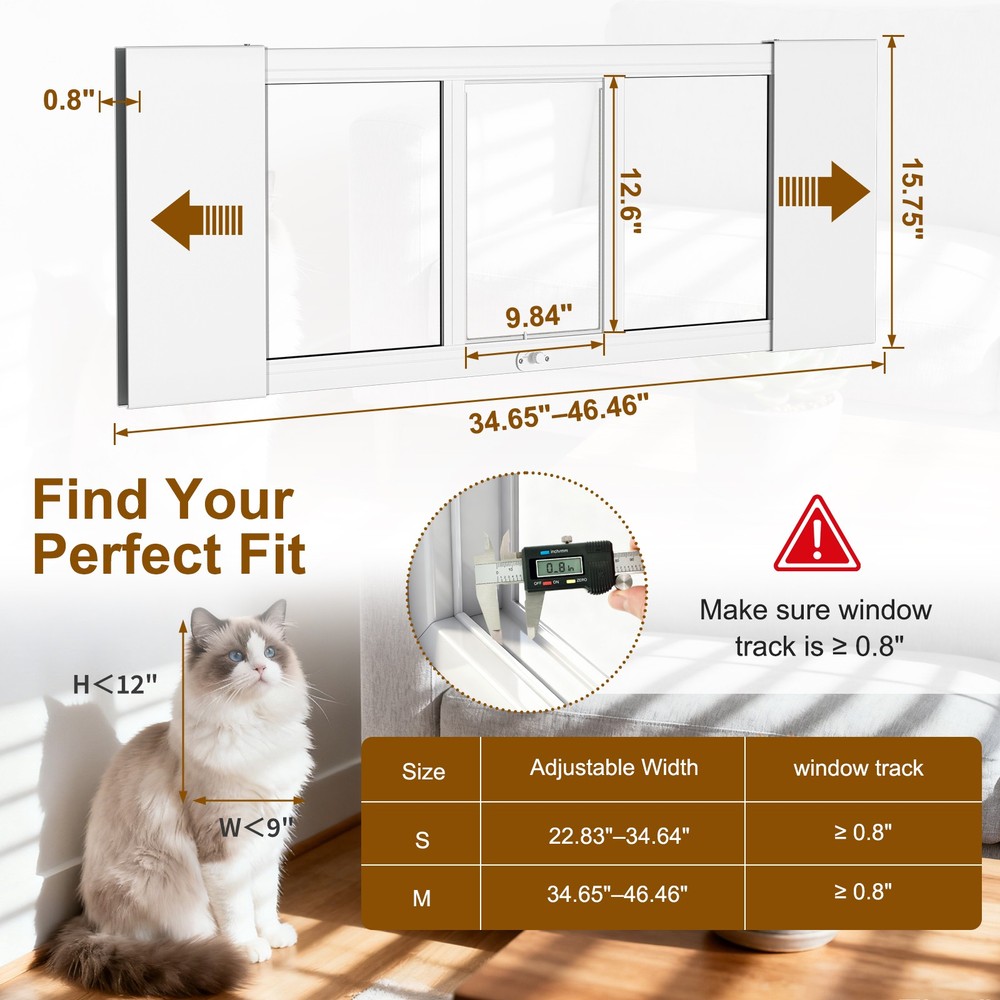 Cat Window Door with Magnets - Quick-Fit Insert for Easy Access