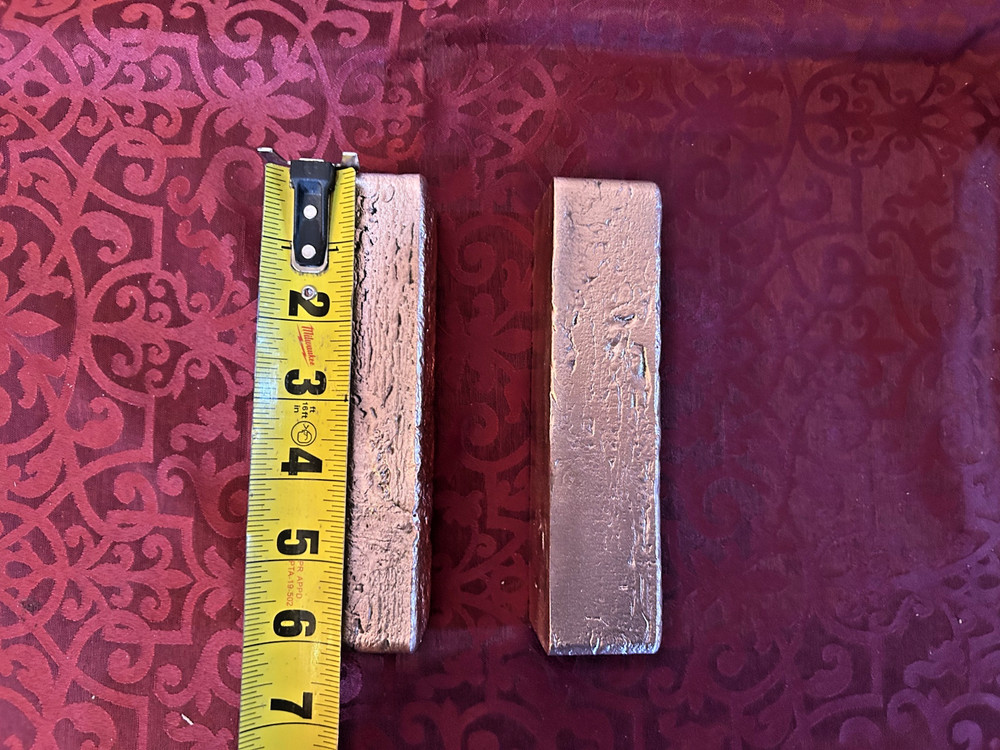 COPPER BARS INGOTS HAND POURED .999 11 POUNDS