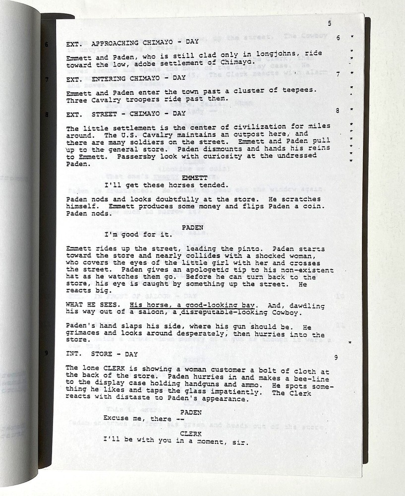 Silverado screenplay by Lawrence Kasdan & Mark Kasdan. Final draft October 1984