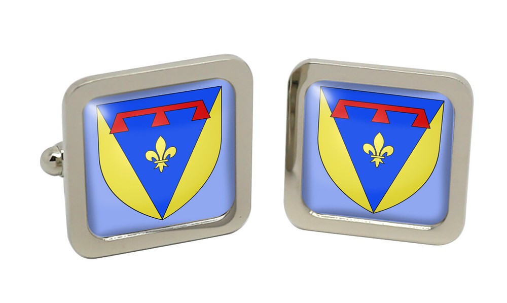 Var (France) Square Cufflink in Chrome Box