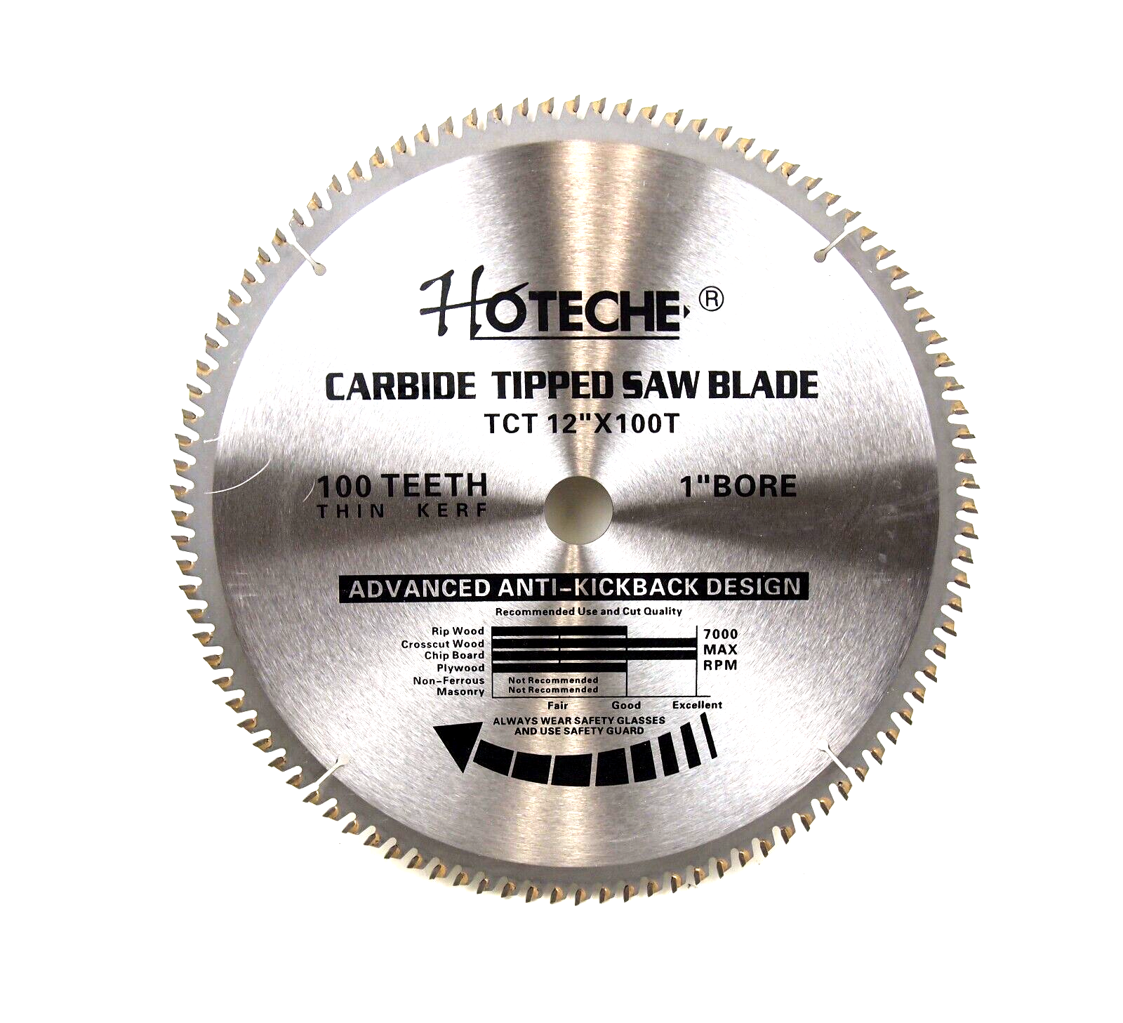 HOTECHE 3PC Carbide Tipped Saw Blade 12 in. x 100T Miter Saw Blade Wood Cut
