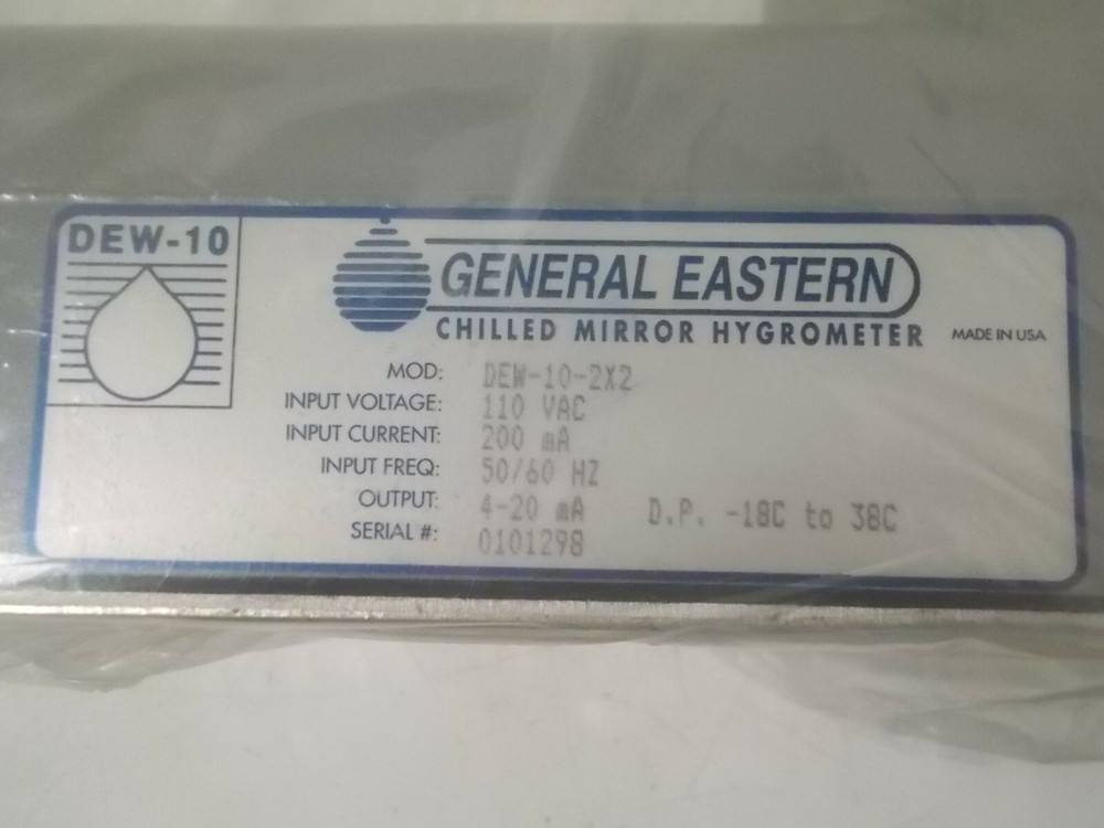 NIB General Eastern Model DEW-10-2X2 Chilled Mirror Hygrometer